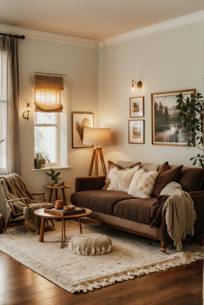 Contrary to what you might think, a large rug can actually make a small room feel bigger. Rugs help define spaces and create visual continuity, 